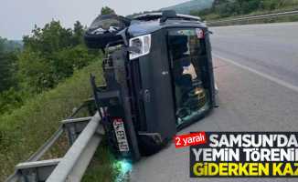 Samsun'da yemin törenine giderken kaza: 2 yaralı