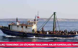 balıkçı teknesinde 226 göçmenin yakalanma anları kameralara yansıdı