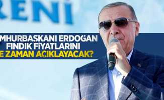 Cumhurbaşkanı Erdoğan fındık fiyatlarını ne zaman açıklayacak?