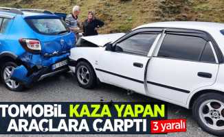 Otomobil kaza yapan araçlara çarptı: 3 yaralı