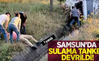 Samsun'da Su Tankeri Devrildi! 1 yaralı