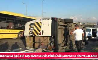 Bursa’da işçileri taşıyan 2 servis minibüsü çarpıştı: 8 kişi yaralandı