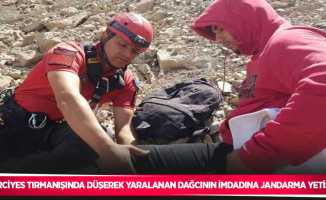 Erciyes tırmanışında düşerek yaralanan dağcının imdadına jandarma yetişti