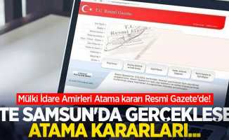 Mülki İdare Amirleri Atama kararı Resmi Gazete'de! İşte Samsun'da görev yeri değişen isimler