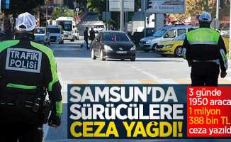 Samsun'da sürücülere ceza yağdı! 3 gün 1950 araca 1 milyon 388 bin TL ceza