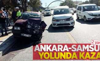 Ankara-Samsun yolunda kaza: 2 yaralı