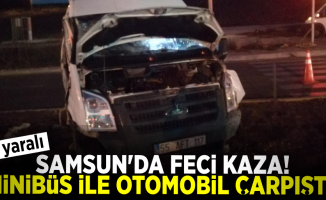 Samsun'da Feci Kaza! Minibüs İle Otomobil Çarpıştı! 26 Yaralı!