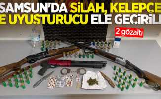 Samsun'da silah, kelepçe ve uyuşturucu ele geçirildi: 2 gözaltı