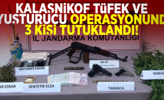 Samsunda Kaleşnikof Tüfek ve Uyuşturucu Operasyonunda 3 Kişi Tutuklandı!