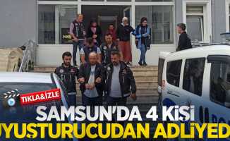 Samsun'da 4 kişi uyuşturucudan adliyede