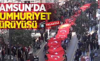 Samsun'da Cumhuriyet yürüyüşü