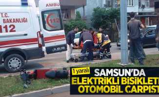 Samsun'da elektrikli bisikletle otomobil çarpıştı: 1 yaralı