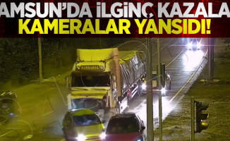 Samsun'da İlginç Kazalar Kameralara Yansıdı!