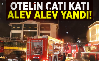 Samsun'da Otel Çatısı Alev Alev Yandı!