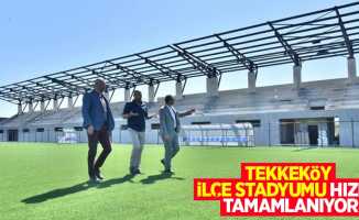 Tekkeköy ilçe stadyumu hızla tamamlanıyor