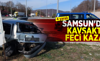 Samsun'da Kavşakta Kaza! 4 Yaralı
