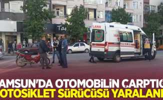 Samsun'da otomobilin çarptığı motosiklet sürücüsü yaralandı