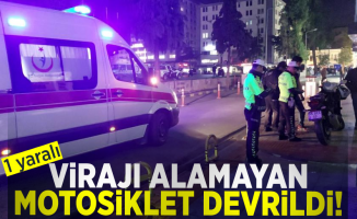 Samsun'da Virajı Alamayan Motosiklet Devrildi! 1 Yaralı