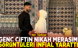 Camide Nikah Merasimi Düzenleyen Genç Çiftin Görüntüleri infial Yarattı!