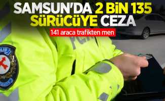 Samsun'da 2 bin 135 sürücüye ceza, 141 araca trafikten men