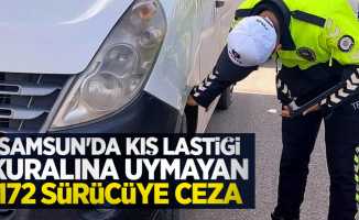 Samsun'da kış lastiği kuralına uymayan 172 sürücüye ceza