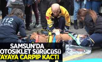 Samsun'da motosiklet sürücüsü, yayaya çarpıp kaçtı