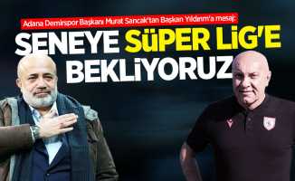 Adana Demirspor Başkanı Murat Sancak'tan Başkan Yıldırım'a mesaj: Seneye Süper Lig'e bekliyoruz