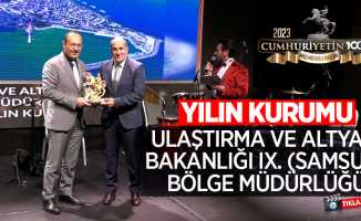 Milli Mücadelenin 100. Yılı Ödülleri: Ulaştırma ve Altyapı Bakanlığı Samsun Bölge Müdürlüğü (Yılın Kurumu Ödülü)