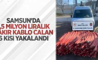 Samsun'da 1,5 milyon liralık bakır kablo çalan 6 kişi yakalandı