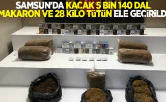 Samsun'da kaçak 5 bin 140 dal makaron ve 28 kilo tütün ele geçirildi