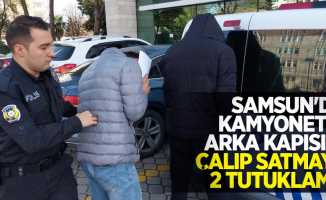 Samsun'da kamyonetin arka kapısını çalıp satmaya 2 tutuklama
