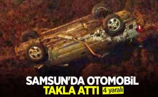 Samsun'da otomobil takla attı: 4 yaralı