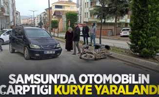 Samsun'da otomobilin çarptığı kurye yaralandı