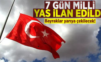 7 gün milli yas ilan edildi! Erdoğan duyurdu: Pazar günü gün batımına dek bayraklar yarıya çekilecek