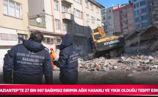 Gaziantep’te 27 bin 987 bağımsız birimin ağır hasarlı ve yıkık olduğu tespit edildi