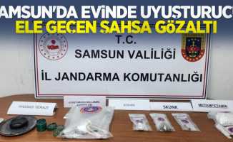 Samsun'da evinde uyuşturucu ele geçen şahsa gözaltı