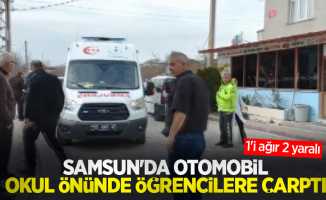 Samsun'da otomobil okul önünde öğrencilere çarptı: 1'i ağır 2 yaralı