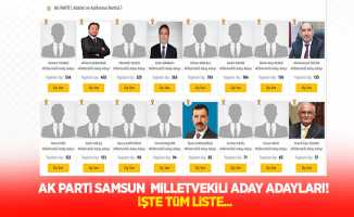AK Parti Samsun  milletvekili aday adayları! İşte tüm liste...