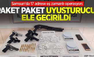 Samsun'da 17 adrese eş zamanlı operasyon: Paket paket uyuşturucu ele geçirildi