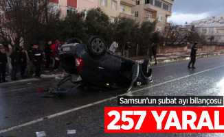 Samsun'un şubat ayı kaza bilançosu: 257 yaralı