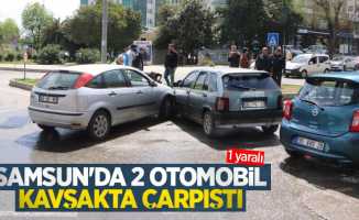 Samsun'da 2 otomobil kavşakta çarpıştı: 1 yaralı