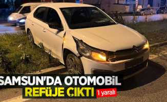 Samsun'da otomobil refüje çıktı: 1 yaralı