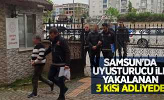 Samsun'da uyuşturucu ile yakalanan 3 kişi adliyede