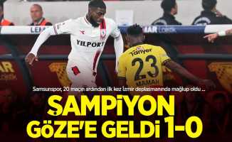 Samsunspor, 20 maçın ardından ilk kez İzmir deplasmanında mağlup oldu ... ŞAMPİYON GÖZE'E GELDİ 1-0