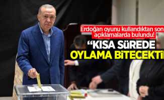 Erdoğan oyunu kullandıktan sonra açıklamalardam bulundu! "Kısa sürede oylama bitecektir"