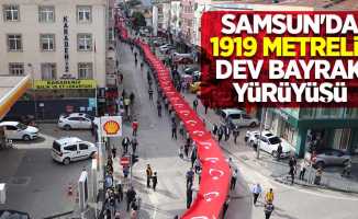 Samsun'da 1919 metrelik dev bayrak yürüyüşü 