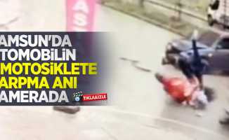Samsun'da otomobilin 2 motosiklete çarpma anı kamerada: 1 yaralı