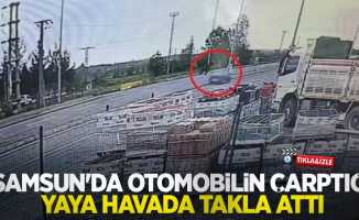 Samsun'da otomobilin çarptığı yaya havada takla attı