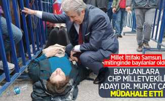Samsun mitinginde bayılanlara CHP Milletvekili Adayı Dr. Murat Çan müdahale etti
