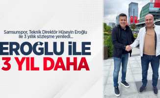 Samsunspor, Teknik Direktör Hüseyin Eroğlu ile 3 yıllık sözleşme yeniledi...  EROĞLU İLE 3 YIL DAHA 